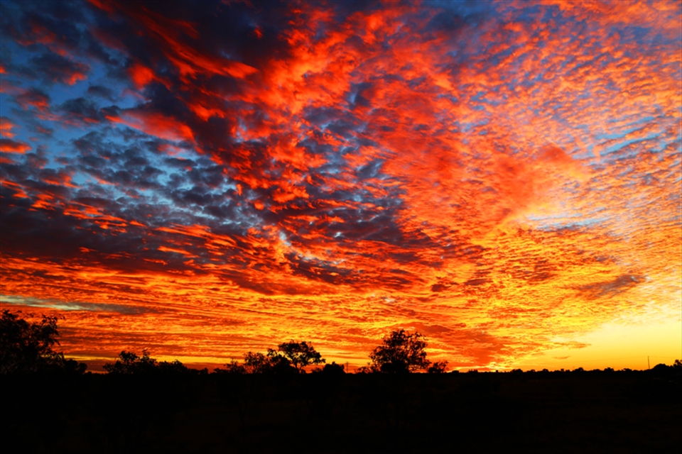 sunset in the outback