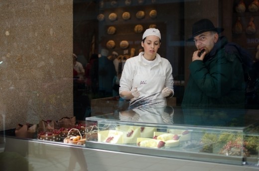 I try to imagine a story if I don't know the person in my photo. In this instance, I like to think that he is secretly buying sweets, maybe his wife doesn't let him eat all the candy he wants. 