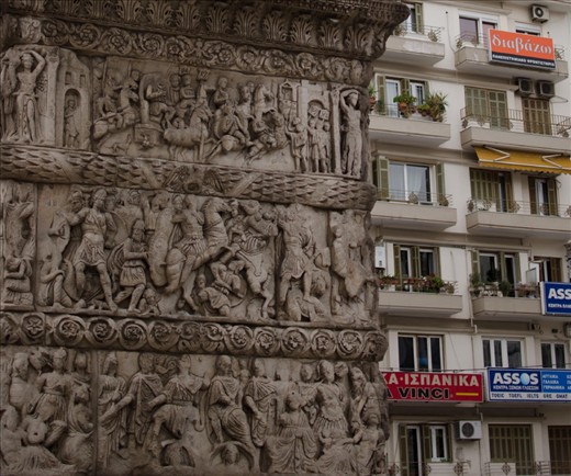 Salonica is a city with a very layered history, just by walking the streets I could see ancient ruins juxtaposed to cement.