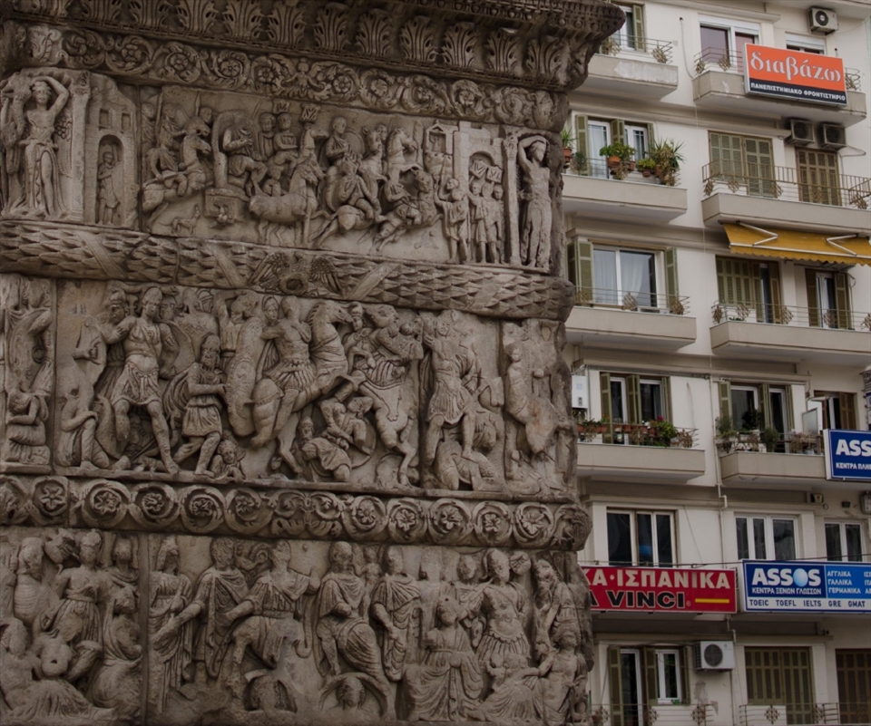Salonica is a city with a very layered history, just by walking the streets I could see ancient ruins juxtaposed to cement.