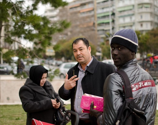 Not exactly clandestine dealings next to the white tower of Salonika. 