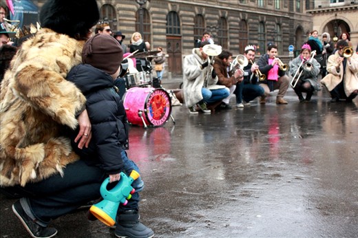 A friend and I were walking to the metro in Paris when we heard this huge brass band doing radio covers. In the middle of a song, the son of one of the players shyly walked over to his mom with an instrument of his own, at which point the other band members crouched down to join him at his level.