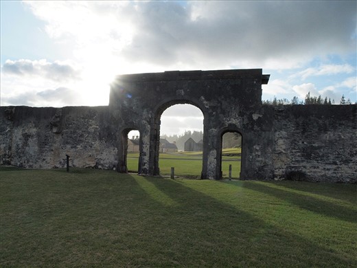 1 - Hope. A stark reminder of what the convicts built and lived in 1847 Kingston, Norfolk Island; they left this harsh land in 1855 to relocate to New South Wales. Some had served their time and being freed, taking up land locally or returned to England. The stone was quarried and cut locally with a nearby kiln burning the limestone to make the mortar.