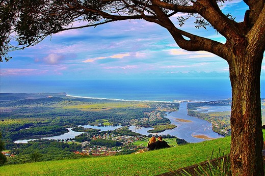 A famous look out over looking one of the local beaches and towns at Port Macquarie, where lovers go to enjoy the scenery and get some peice and quiet.