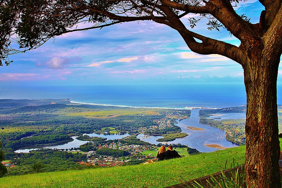 A famous look out over looking one of the local beaches and towns at Port Macquarie, where lovers go to enjoy the scenery and get some peice and quiet.