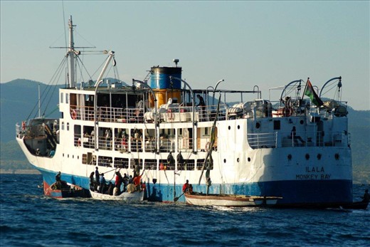 The Ilala ferry is one of the most important means of long-distance transport.