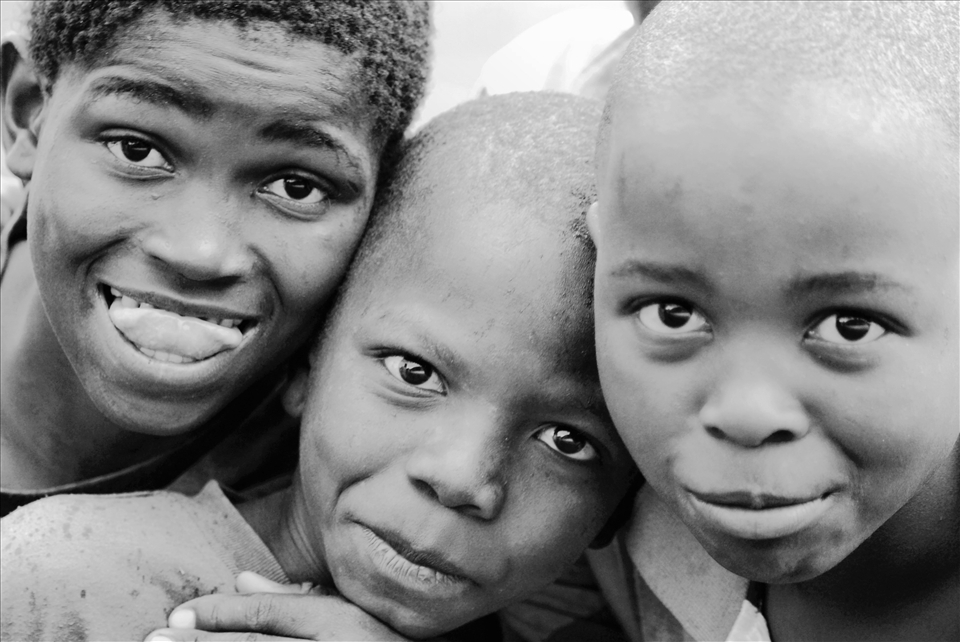 Shiny happy African faces