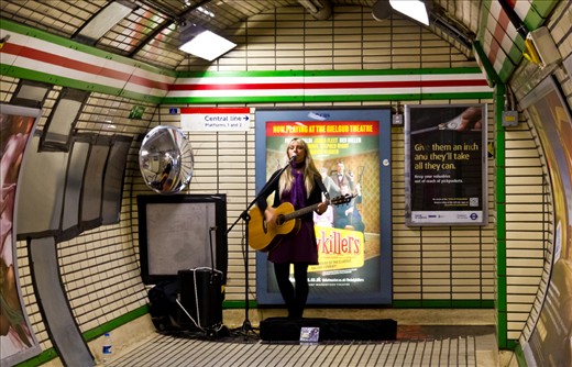 London underground, anytime, any day, passengers can get entertained 