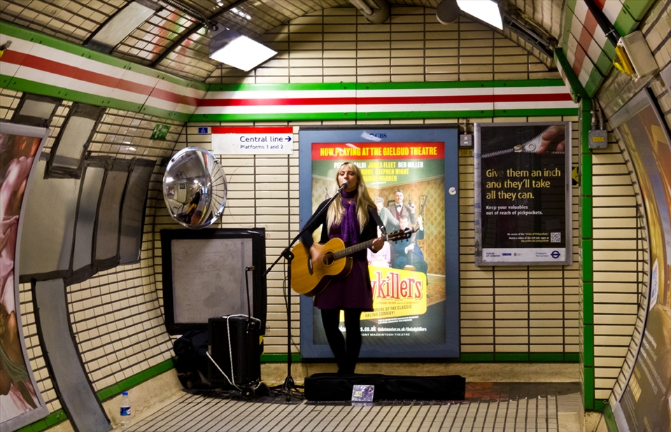 London underground, anytime, any day, passengers can get entertained 
