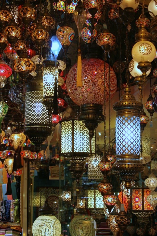 Colors,lamps,magic and light at the Grand Bazaar in Istanbul,Turkey.