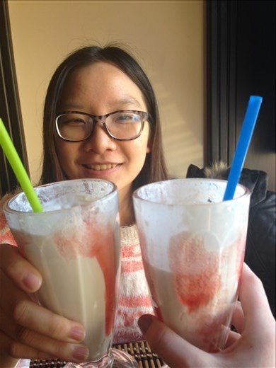 Drinking banana milkshakes with Silver