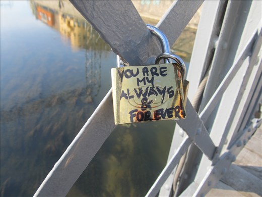 Padlock on bridge in Cluj-Napoca