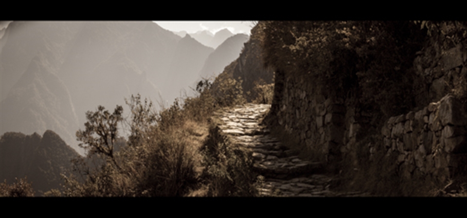 Using an Anamorphic Lens the Inca Trail becomes a still from a Movie set.
