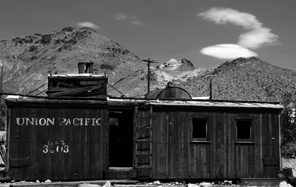 Abandoned train car in Rhyolite Ghost Town
