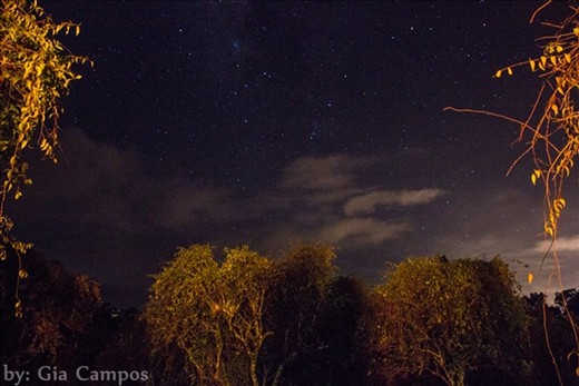 Look at the stars, they shine very bright when no lights are around.