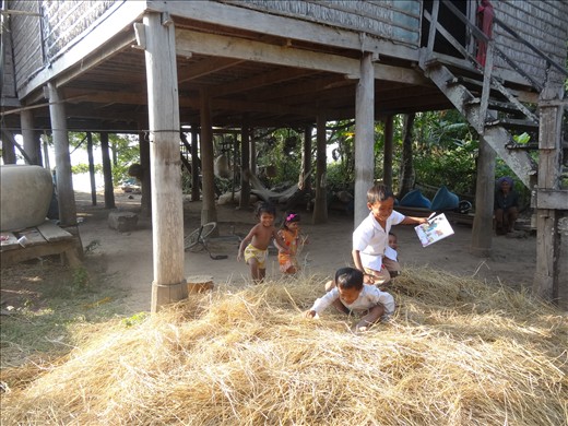 Children having fun on the island 