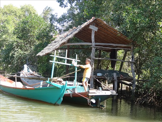 Fishing families live on the channels and the men go out each night to fish