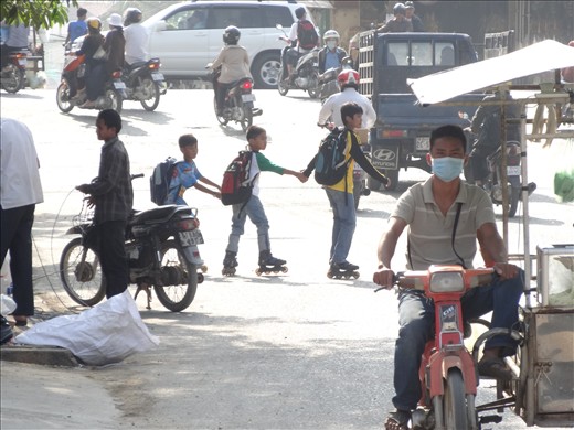 I'm worried about crossing the roads. These kids skate from school across trafic