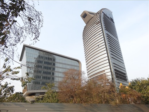 Modern architecture in progress up near the American Embassy