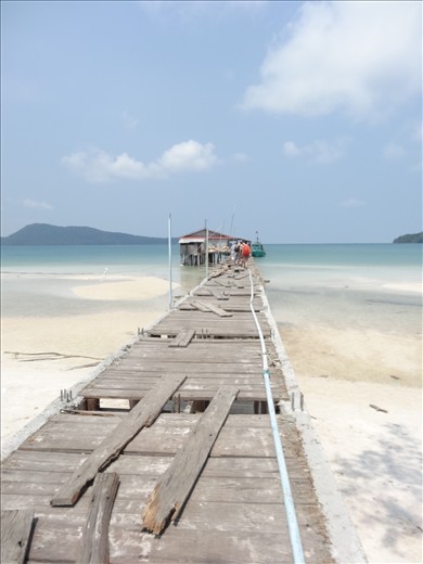 Jetty on Koh Rong Samloem island -  being repaired