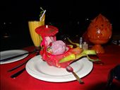 Dragon Boat desert - dragon fruit scooped out and filled with fresh fruit: by gina_holley, Views[523]