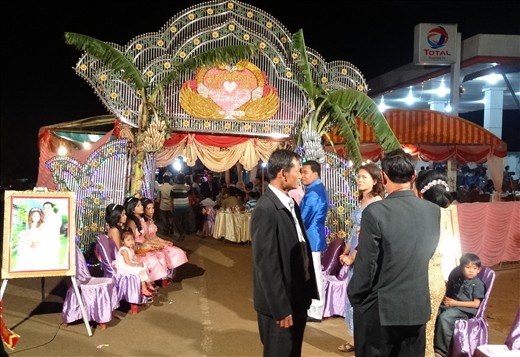 Wedding - on the street and using part of the petrol forecourt 