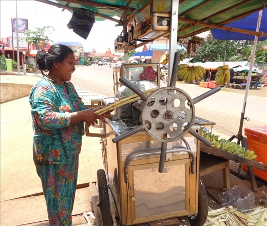 Fed through the juicer as you wait - she thought it was funny me taking photos