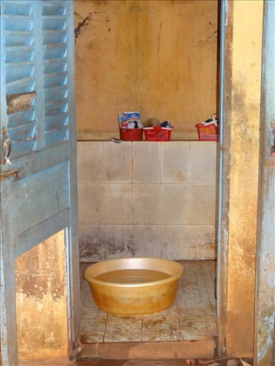 Bathroom area - bucket with water drawn from the well