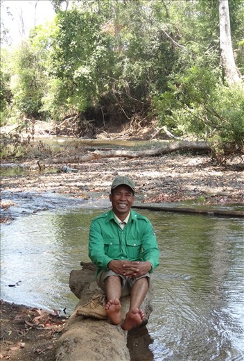 Tour guide Mony Hong relaxing after lunch