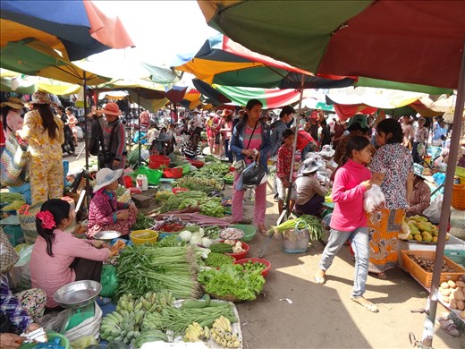 Stung Treng market - lots of goodies on offer