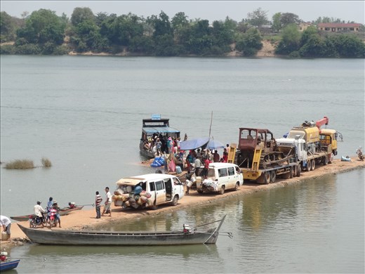 Ferriy operates to the other side of river taking everything