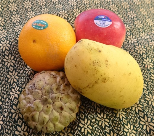 A United Nations of fruit from the market - NZ,Aussie,Thai and Cambodian