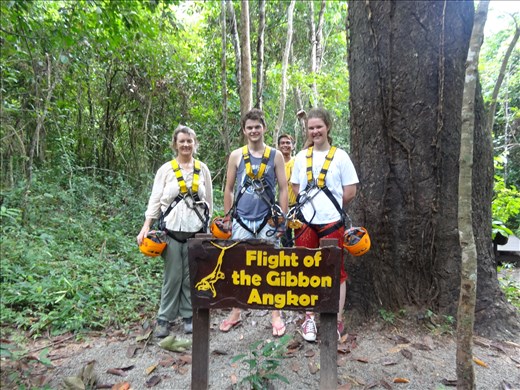 The zip line team at the end - myself, Liam and Maddy from Aussie