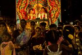 In the middle of busy traffic on a road in Pondicherry, a wedding procession proceeds, unperturbed as it adds to the street chaos and color. Pondicherry, India: by gitsak, Views[307]