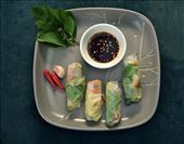 The vegetarian wrap and roll would be best served with soy sauce.: by glee141, Views[507]