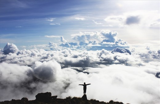 Finally at the peak! The only thing higher than you now is your spirit.