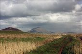 This was shot right from by the coast near where I was renting, where in the distance you could see the rather imposing holy mountain Croag Patrick with a long path leading off to it.: by glennd, Views[364]