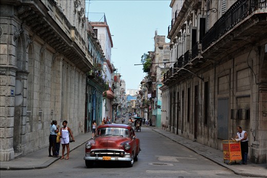 Looking into Centro Havana, a vast sprawling residential district of the city, y