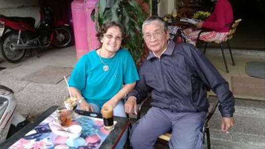 Finishing tour with a coffee with my driver