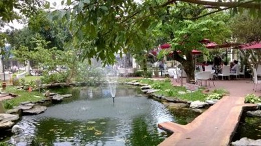 nice garden cafe at sport complex