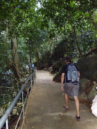 steep walk uphill to entrance