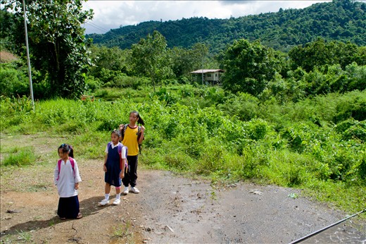 Children use the train to go to school from tiny vilages