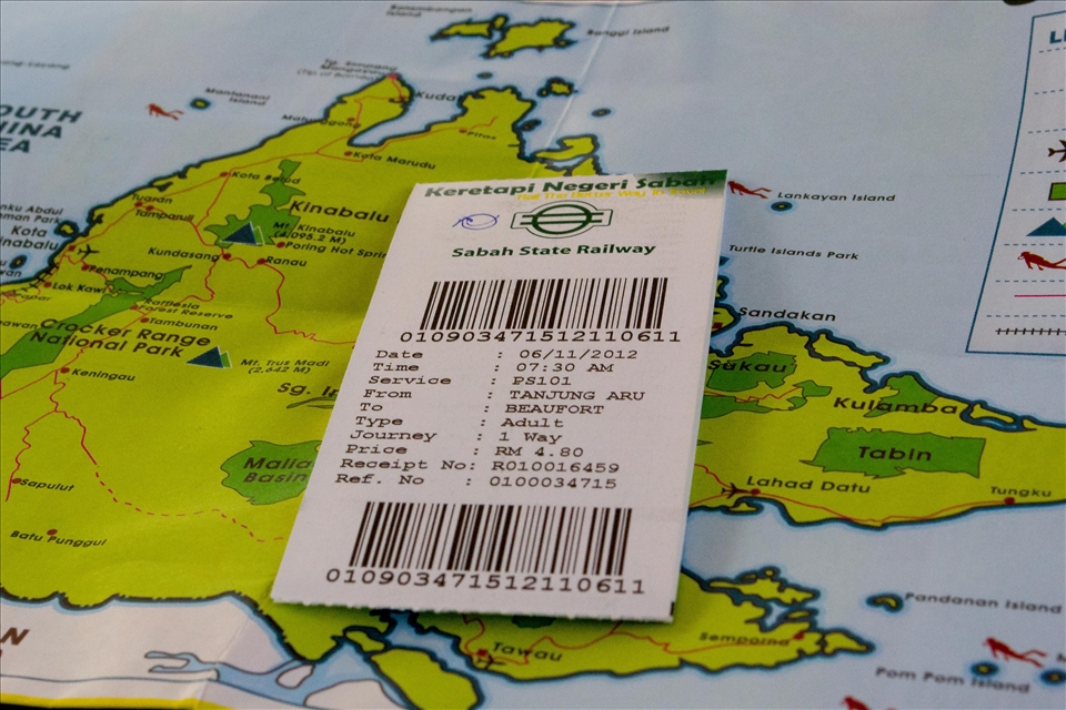 My ticket and map for the journey