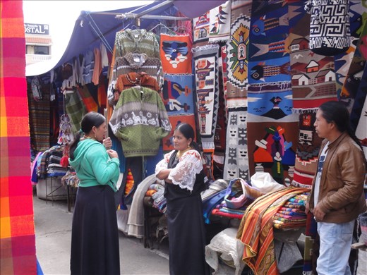 Otavalo market famous for weaving.