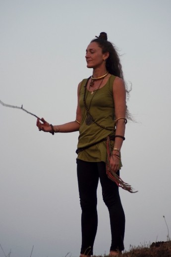 The Universal High - Ella Hannon. Globe trotter, follows trance music all around the world. Loves Goa, stays here as long as the visa can permit her to. Refused to be photographed at first maybe because she didn’t want anyone to see her cry, let alone take a photo. But later reveled that it was a very personal moment as she was letting out all the negativity and replacing it with the positive energy the universe had to offer.