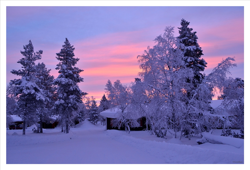 Dark winter days in Lapland where the sun never comes above the horizon!