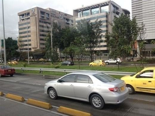 Buildings begin to grow taller as you get away from the airport