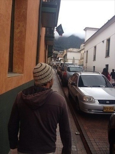 Sebastian leading me through the crooked streets 