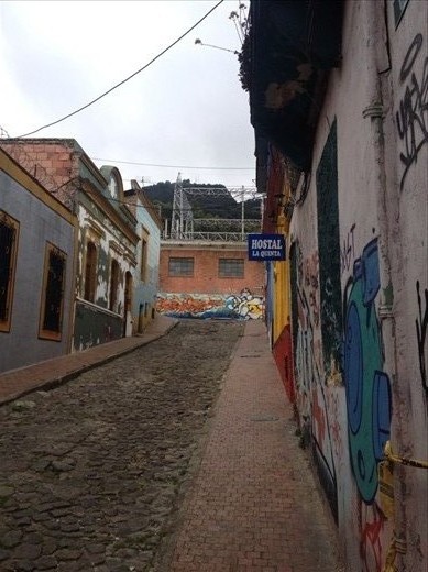 The street to my hostel, La Quinta 