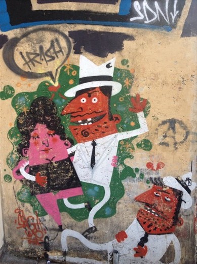 One of the brighter pieces of street art around Bogotá 